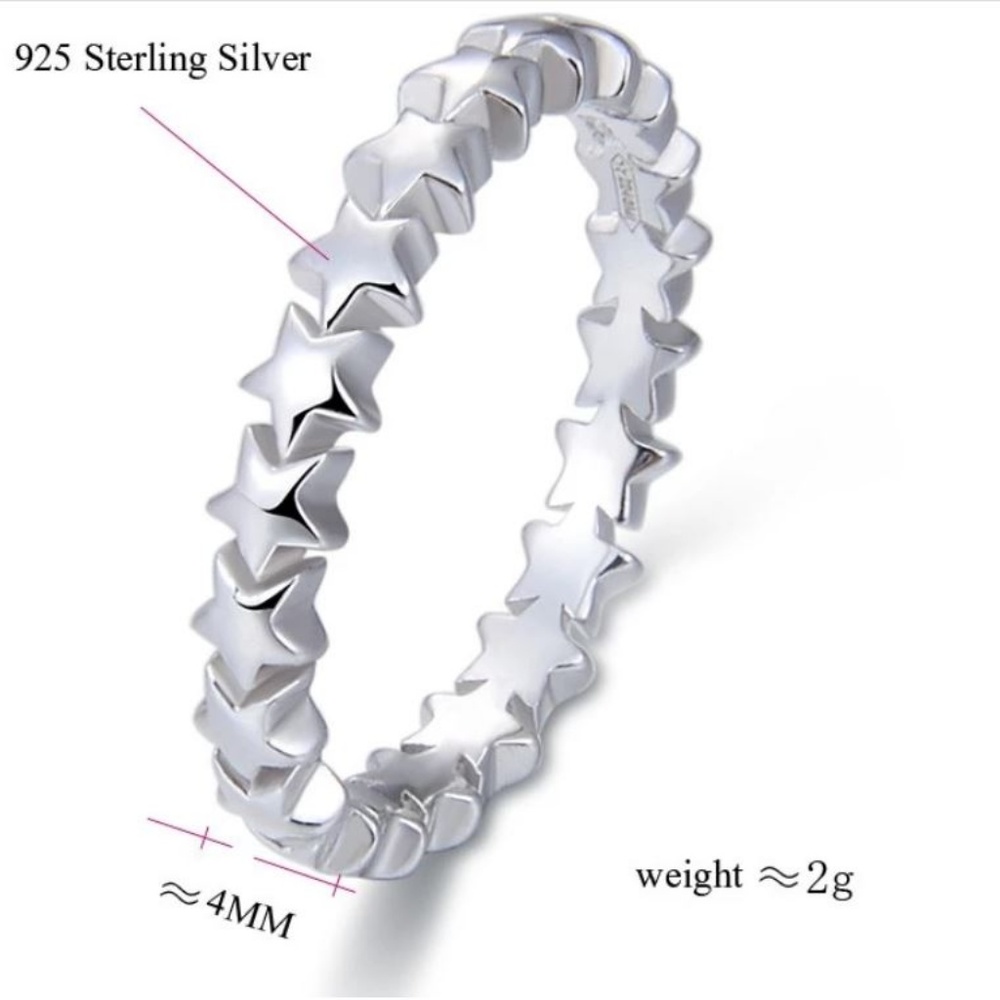 LAST ONE! 925 Sterling Star Eternity Stacking Ring - Picture 6 of 6